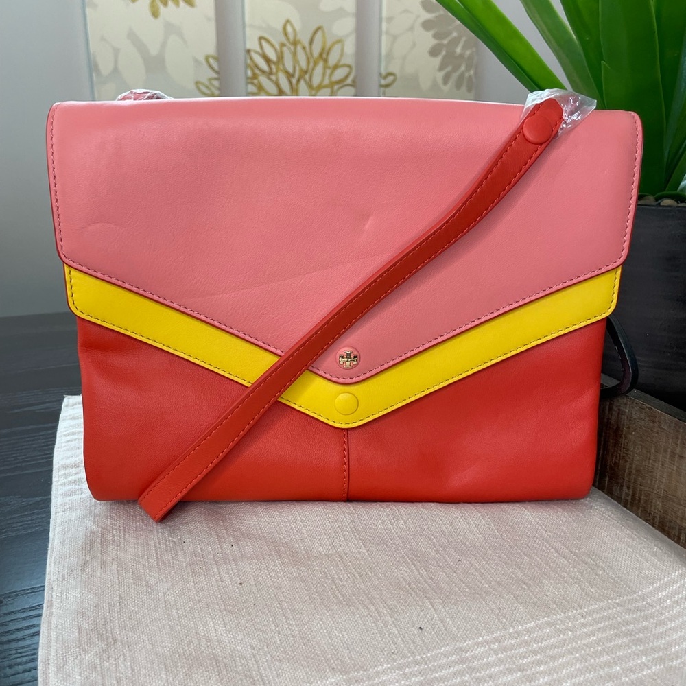💯 authentic Tory Burch Avery Tricolor Convertible shoulder bag